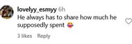 Another user reacts to Carl's message (image via @lovelyy_esmyy on Instagram)